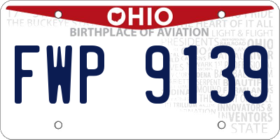 OH license plate FWP9139