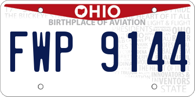 OH license plate FWP9144