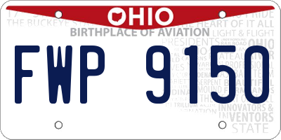 OH license plate FWP9150