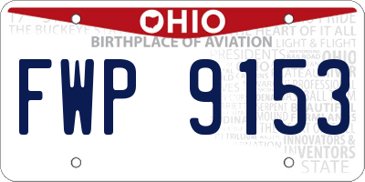OH license plate FWP9153