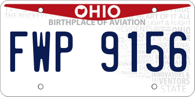 OH license plate FWP9156