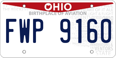 OH license plate FWP9160