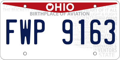 OH license plate FWP9163