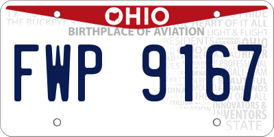 OH license plate FWP9167
