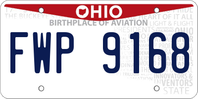 OH license plate FWP9168