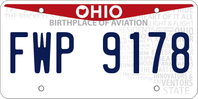 OH license plate FWP9178
