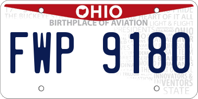 OH license plate FWP9180