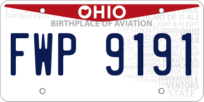 OH license plate FWP9191