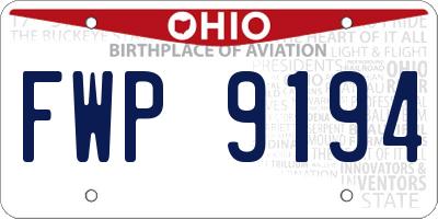 OH license plate FWP9194
