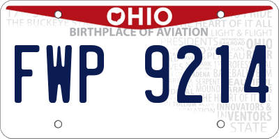 OH license plate FWP9214