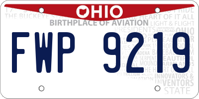 OH license plate FWP9219