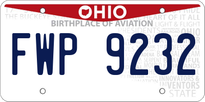 OH license plate FWP9232