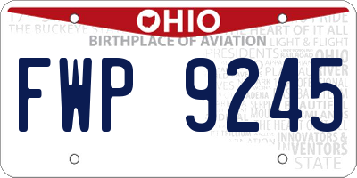 OH license plate FWP9245