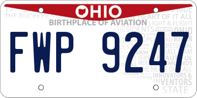 OH license plate FWP9247