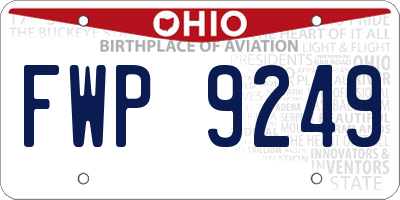 OH license plate FWP9249