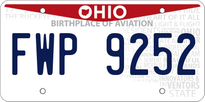 OH license plate FWP9252