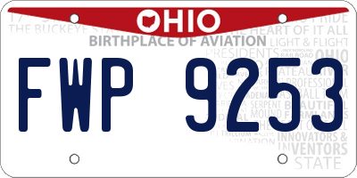 OH license plate FWP9253