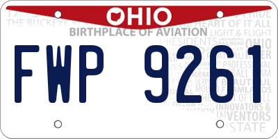 OH license plate FWP9261