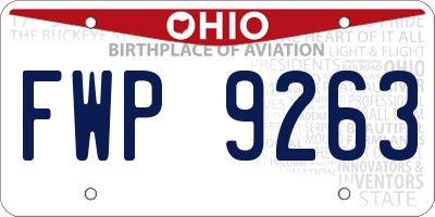 OH license plate FWP9263