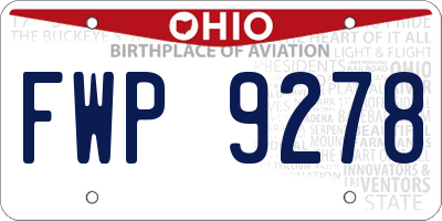 OH license plate FWP9278