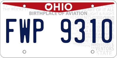 OH license plate FWP9310