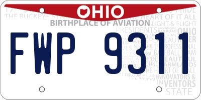 OH license plate FWP9311