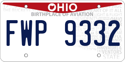 OH license plate FWP9332
