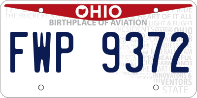 OH license plate FWP9372