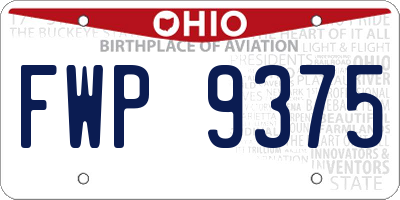 OH license plate FWP9375