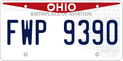OH license plate FWP9390