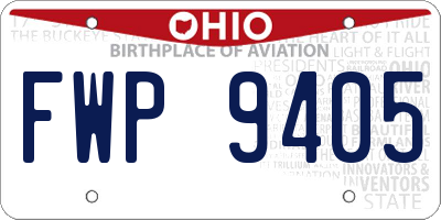 OH license plate FWP9405