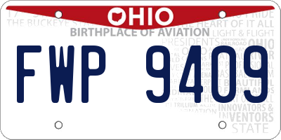 OH license plate FWP9409