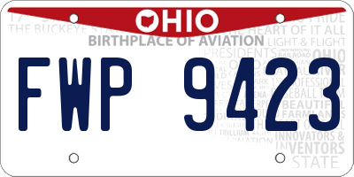 OH license plate FWP9423