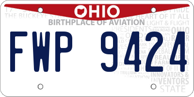 OH license plate FWP9424
