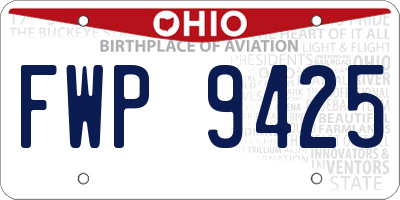 OH license plate FWP9425