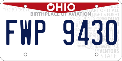 OH license plate FWP9430