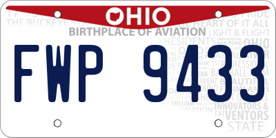OH license plate FWP9433