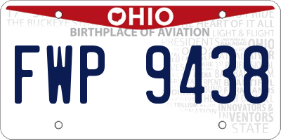 OH license plate FWP9438