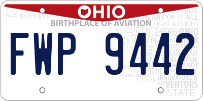 OH license plate FWP9442