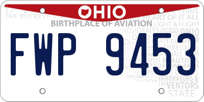 OH license plate FWP9453