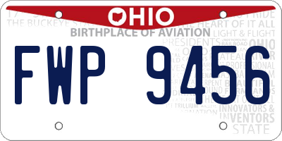 OH license plate FWP9456