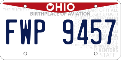 OH license plate FWP9457