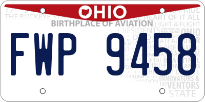 OH license plate FWP9458