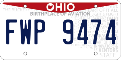 OH license plate FWP9474
