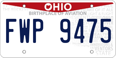 OH license plate FWP9475