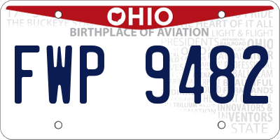 OH license plate FWP9482