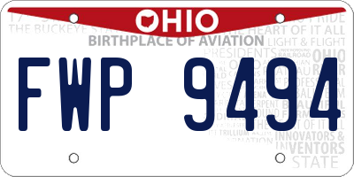 OH license plate FWP9494