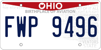 OH license plate FWP9496