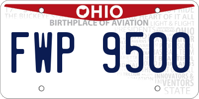 OH license plate FWP9500