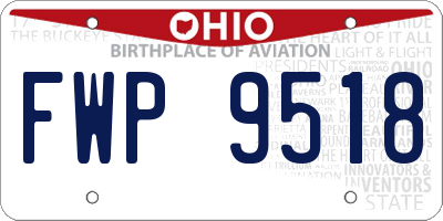 OH license plate FWP9518